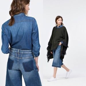 $245 closed hem frayed hem culotte jeans